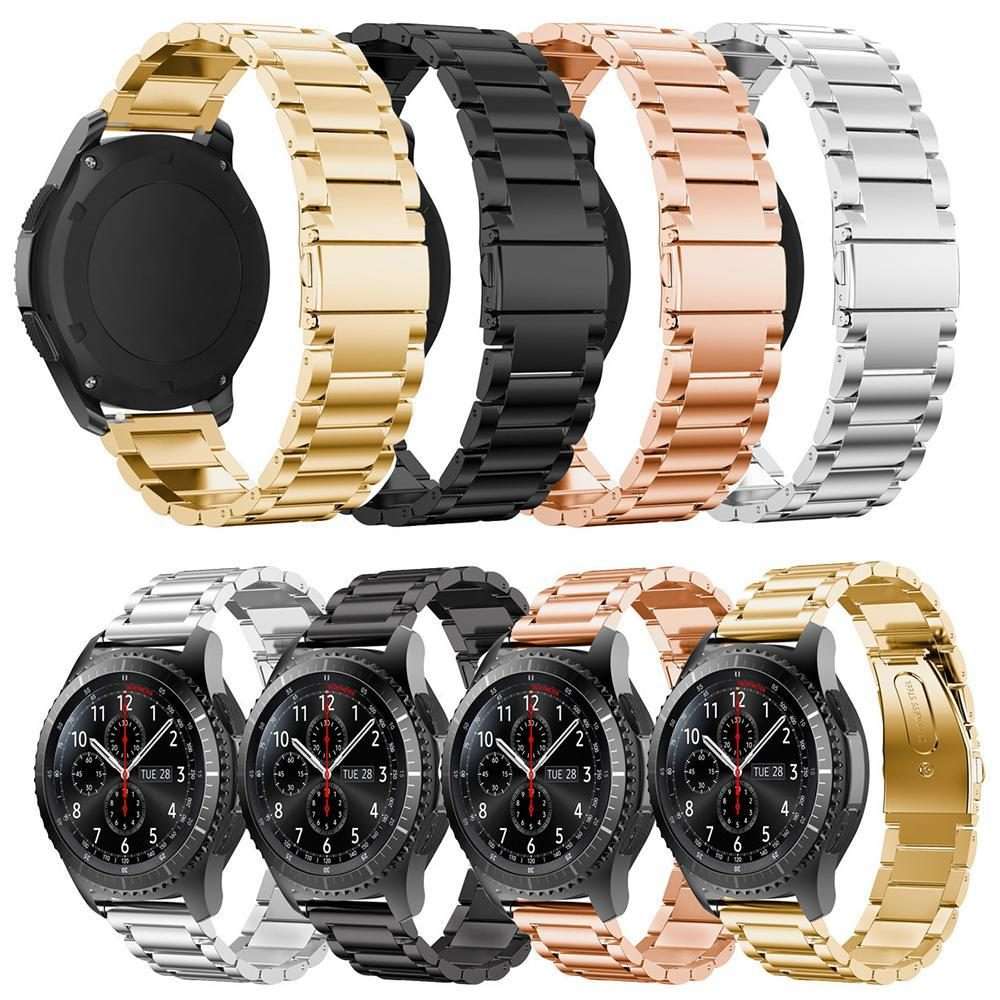 22mm xDfind Three Beads Stainless Steel Watch Band(Silver)