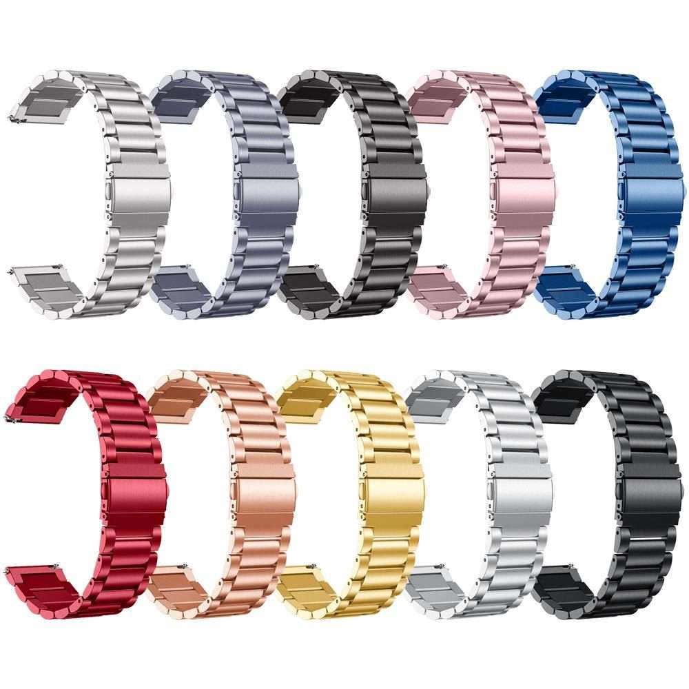 22mm xDfind Three Beads Stainless Steel Watch Band(Silver)