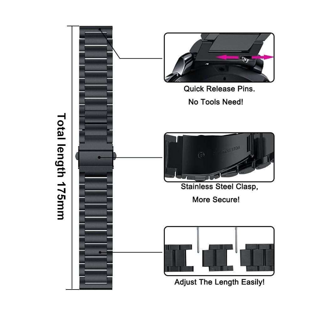 22mm xDfind Three Beads Stainless Steel Watch Band(Silver)