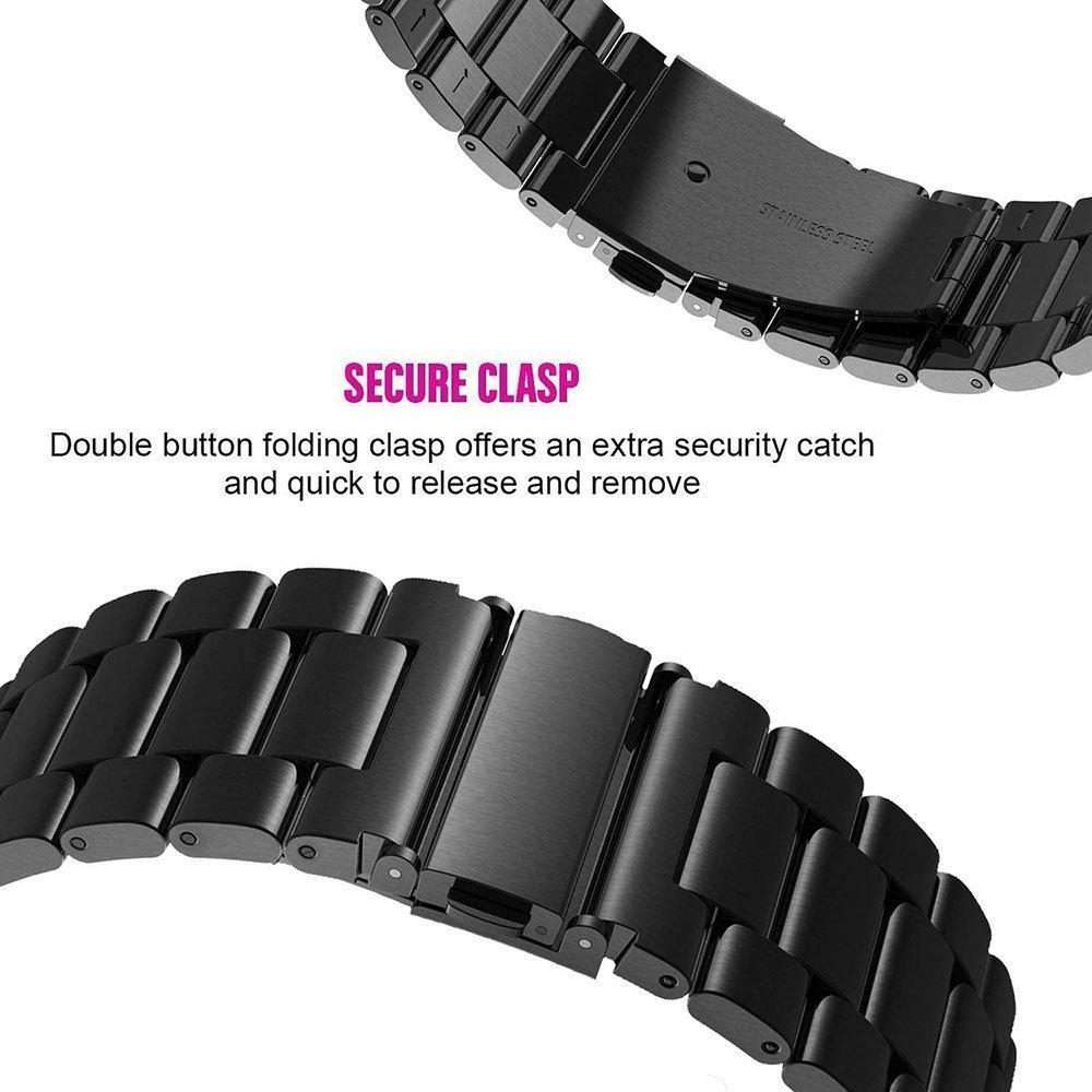 22mm xDfind Three Beads Stainless Steel Watch Band(Silver)