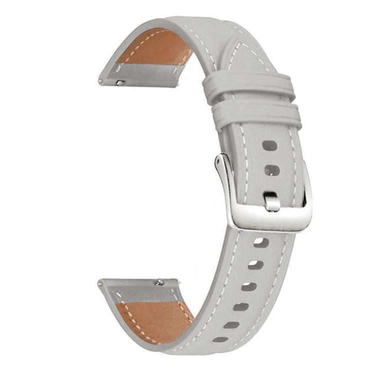 22mm xDfind Flat Head Black Shark Fine Grain Leather Watch Band(Grey)
