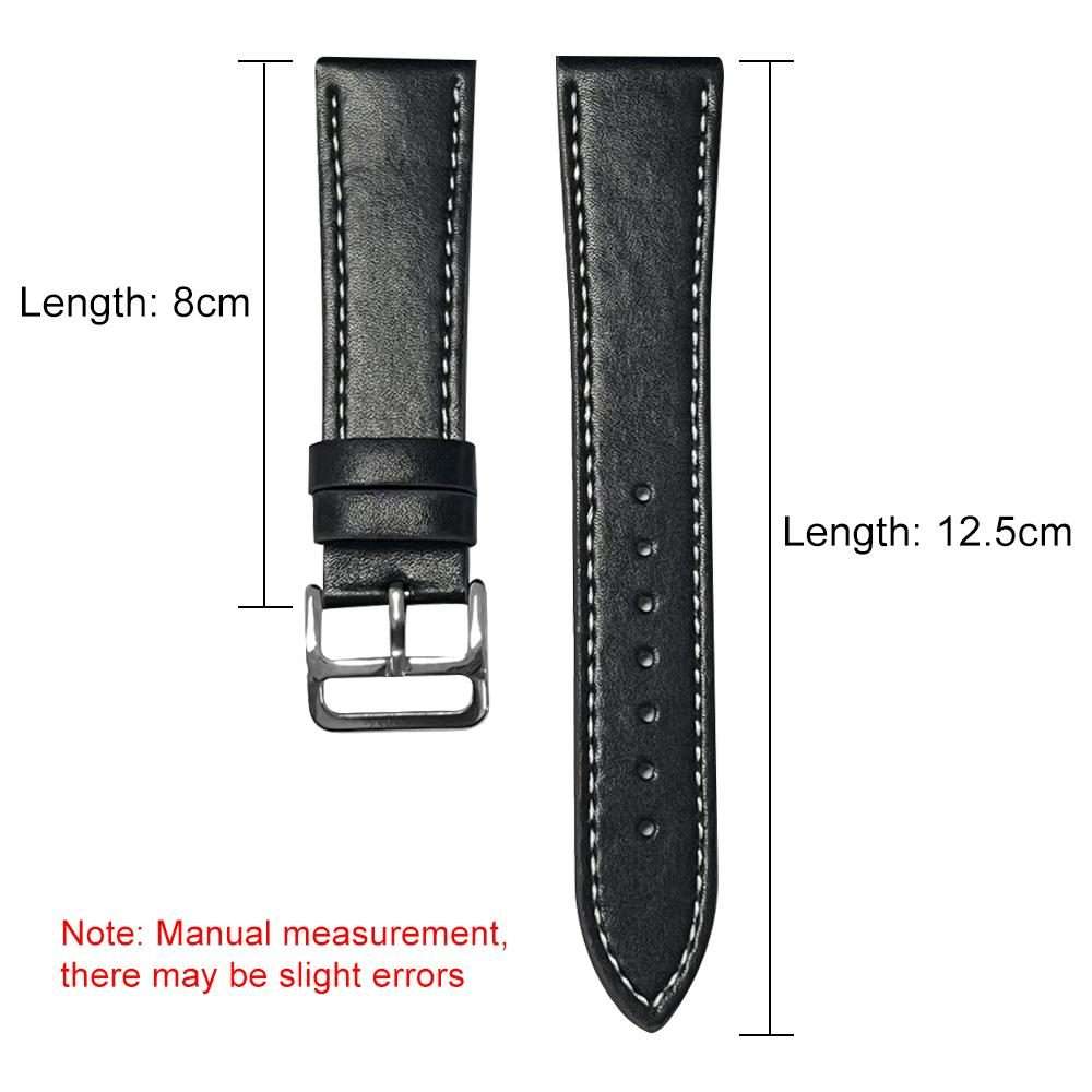 22mm xDfind Flat Head Black Shark Fine Grain Leather Watch Band(Grey)