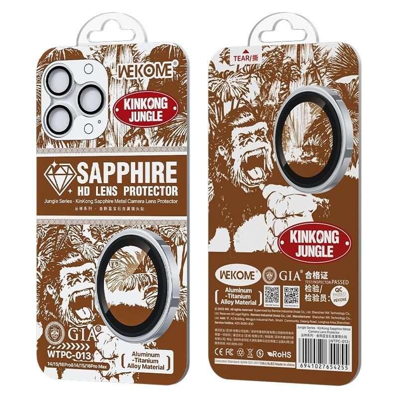 For iPhone 16 Pro / 16 Pro Max WK WTPC-013 Jungle Series Kinkong Sapphire Metal Camer ... (Silver)