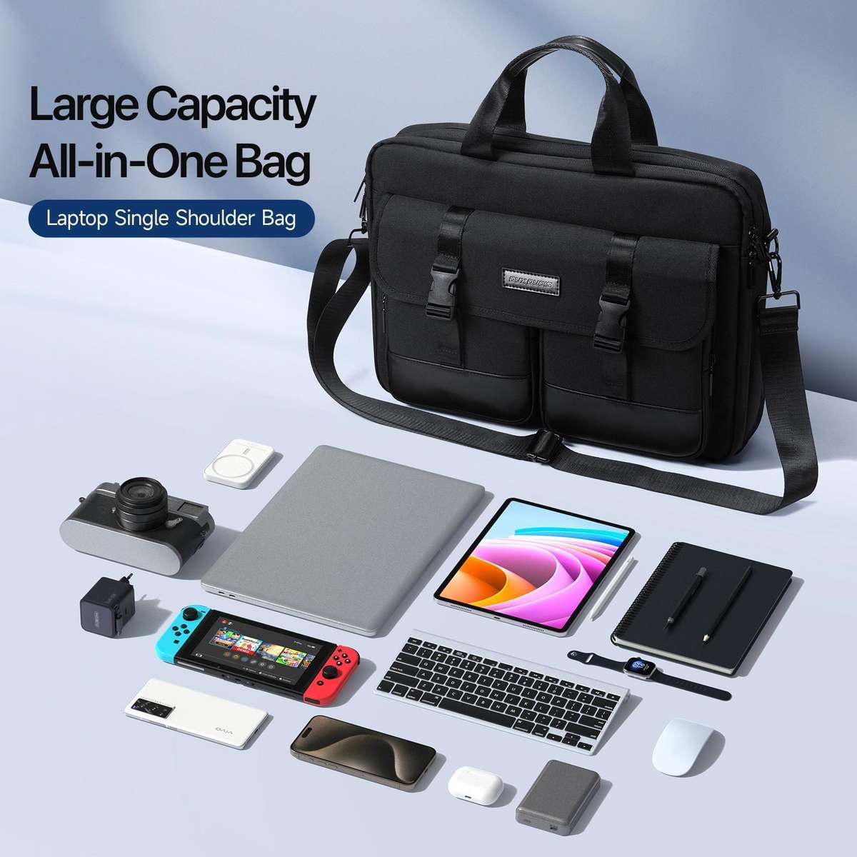 DUX DUCIS EDGE 14-15.4 inch Handbag Single Shoulder Laptop Bag(Black)