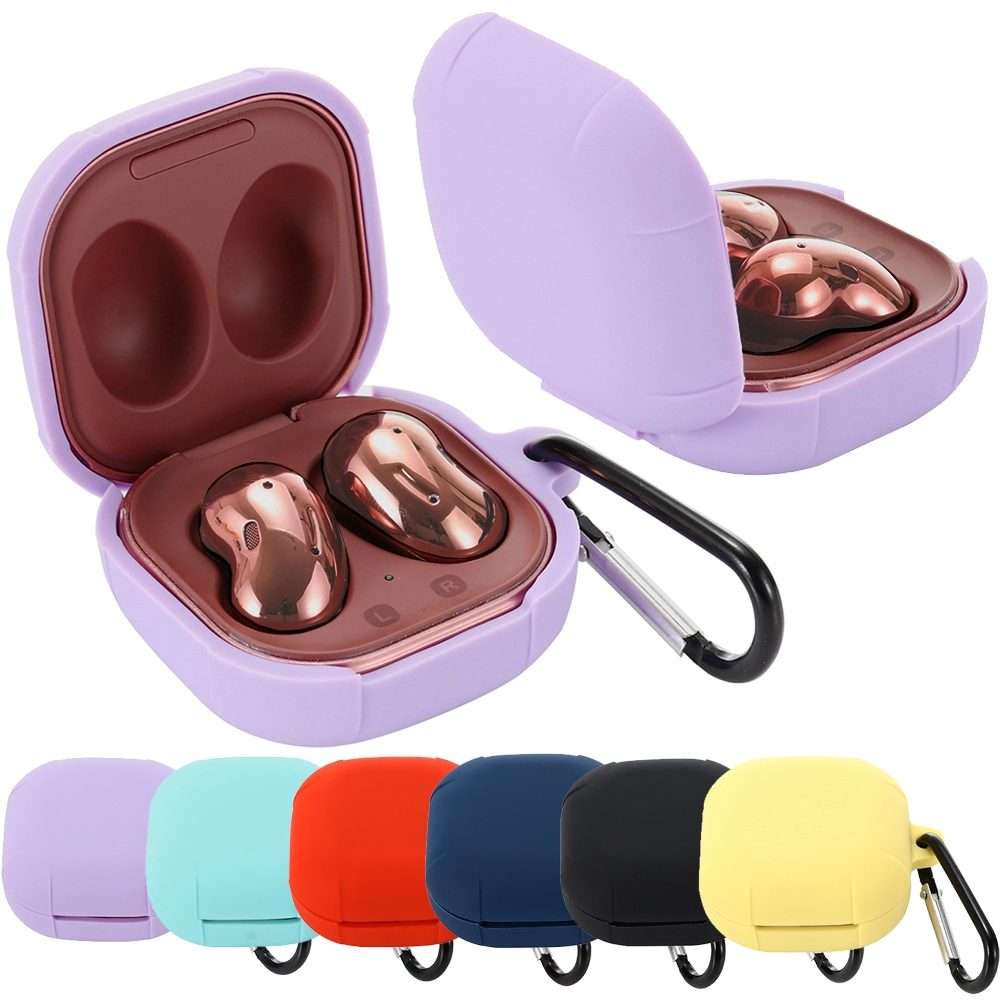 Anti-fall Silicone Earphone Protective Case with Hook For Samsung Galaxy Buds Live/ Buds ... (Red)