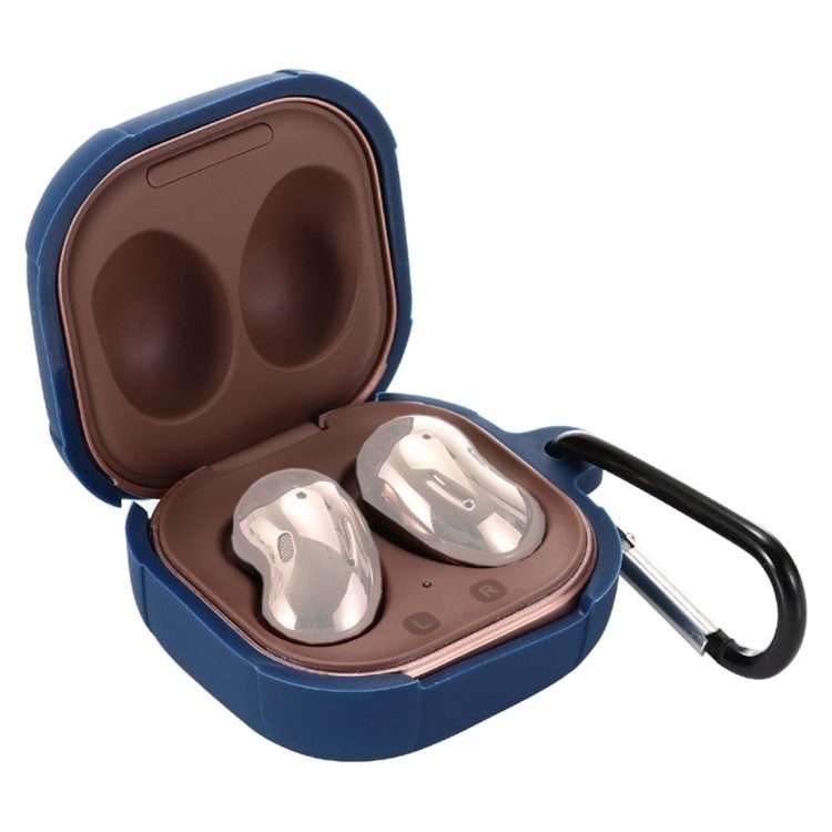 Anti-fall Silicone Earphone Protective Case with Hook For Samsung Galaxy Buds Live ... (Dark Blue)