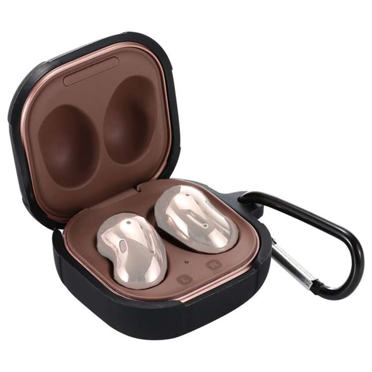 Anti-fall Silicone Earphone Protective Case with Hook For Samsung Galaxy Buds Live/ Bu ... (Black)