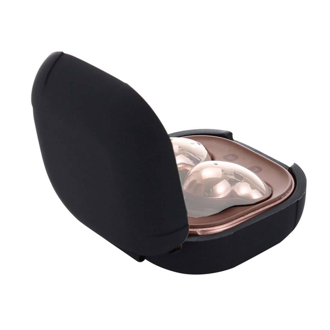 Anti-fall Silicone Earphone Protective Case with Hook For Samsung Galaxy Buds Live/ Bu ... (Black)