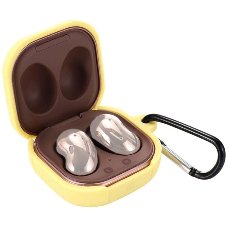 Anti-fall Silicone Earphone Protective Case with Hook For Samsung Galaxy Buds Live/ B ... (Yellow)
