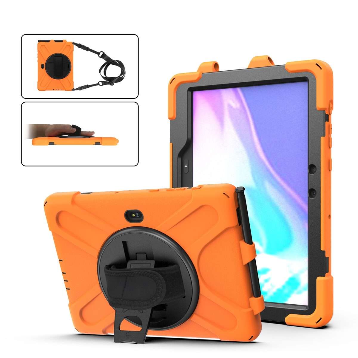 For Samsung Galaxy Tab Active Pro T540 / T545 / Tab Active4 Pro Shockproof Colorful S ... (Orange)
