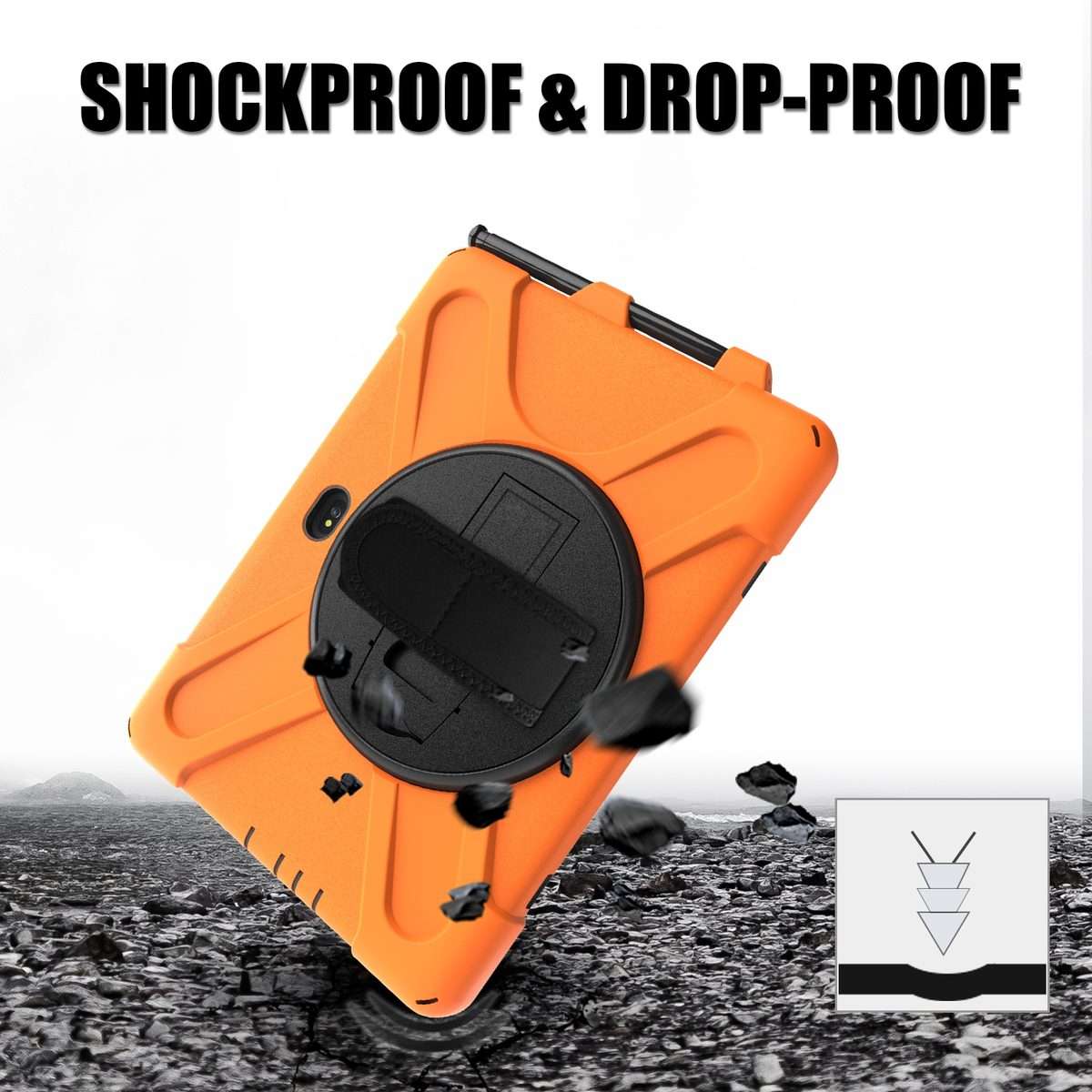 For Samsung Galaxy Tab Active Pro T540 / T545 / Tab Active4 Pro Shockproof Colorful S ... (Orange)