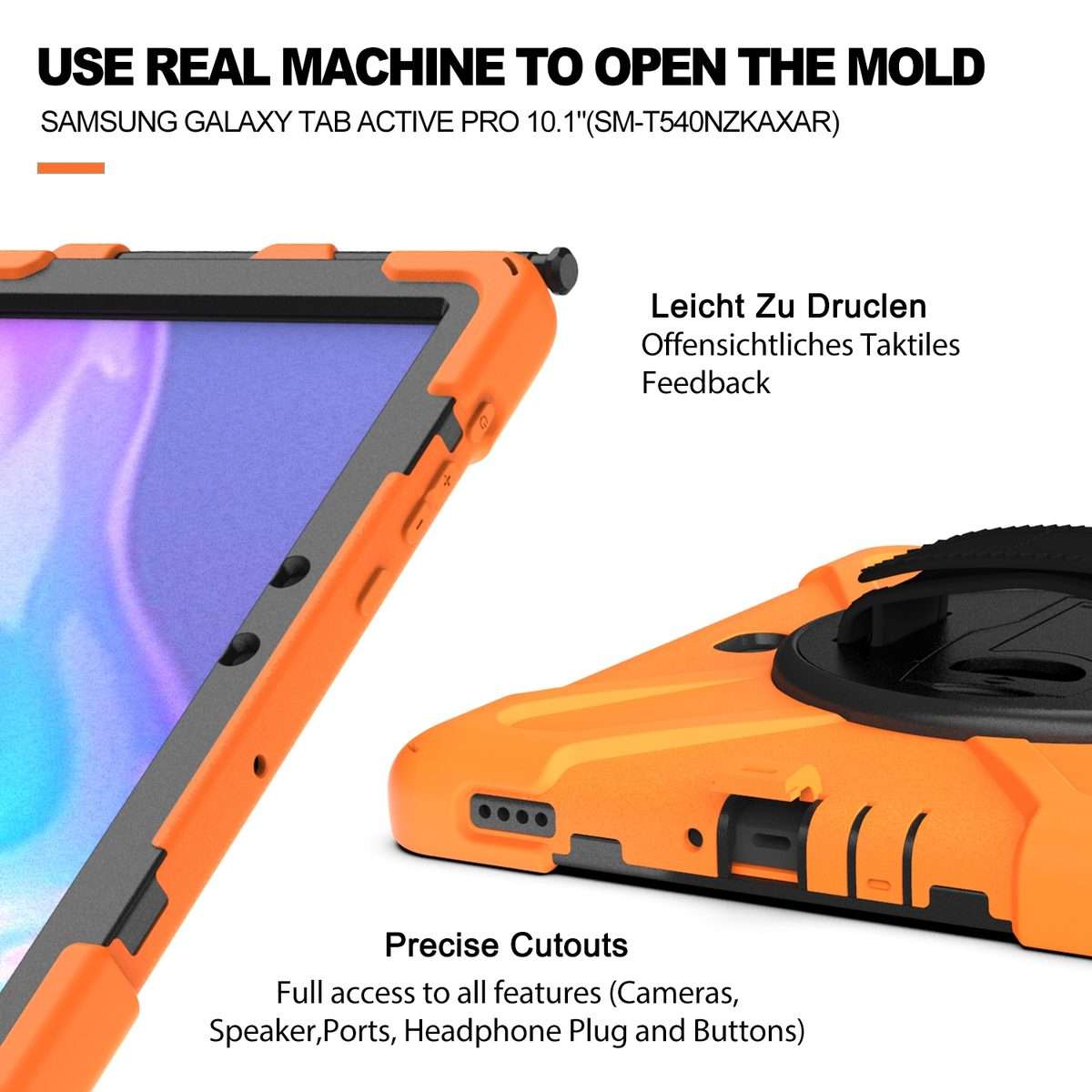 For Samsung Galaxy Tab Active Pro T540 / T545 / Tab Active4 Pro Shockproof Colorful S ... (Orange)