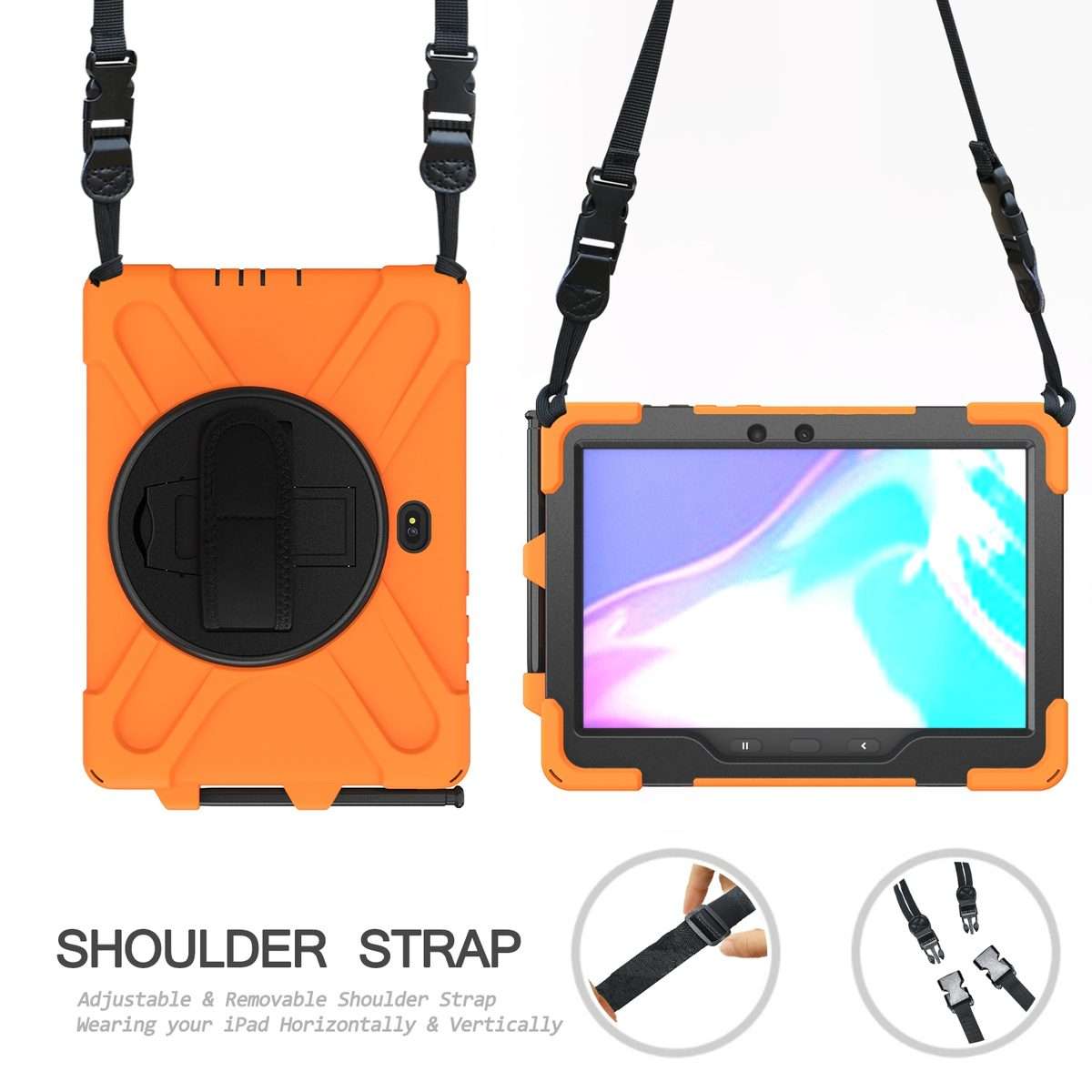 For Samsung Galaxy Tab Active Pro T540 / T545 / Tab Active4 Pro Shockproof Colorful S ... (Orange)