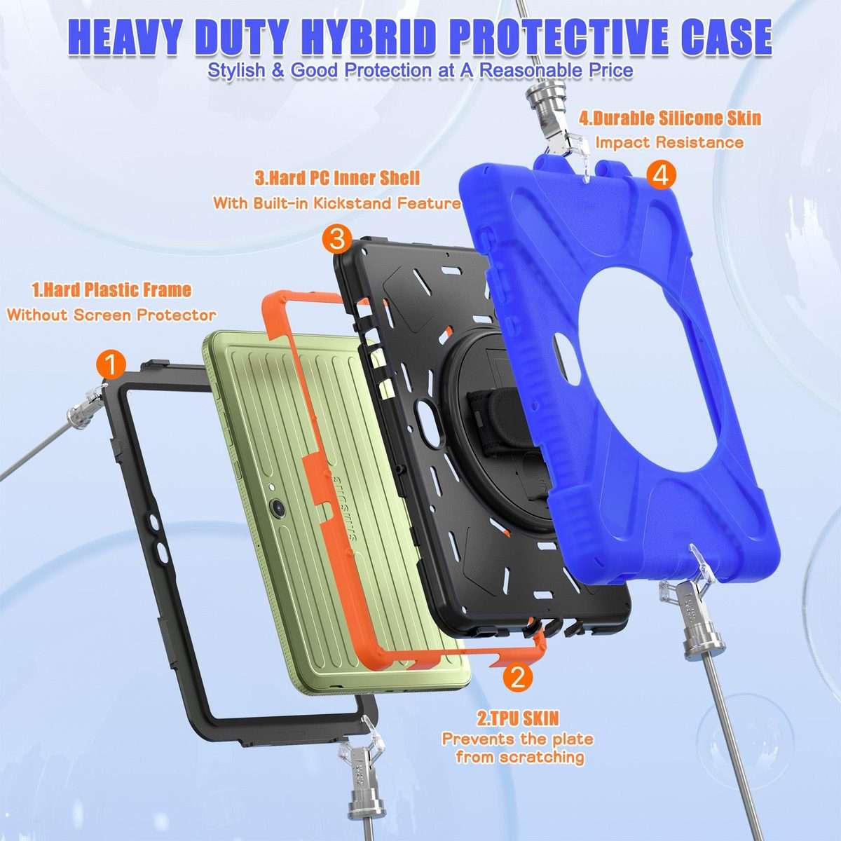 For Samsung Galaxy Tab Active Pro 10.1 inch 2019 / Tab Active4 Pro 2022 / Active 5 Pro ... (Blue)