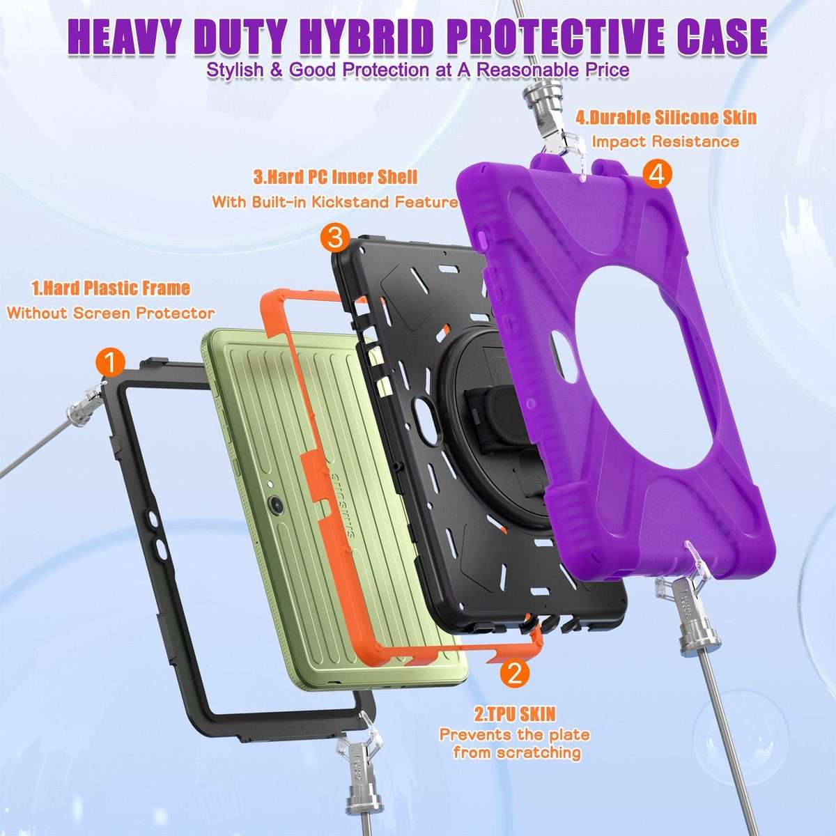 For Samsung Galaxy Tab Active Pro 10.1 inch 2019 / Tab Active4 Pro 2022 / Active 5 Pr ... (Purple)