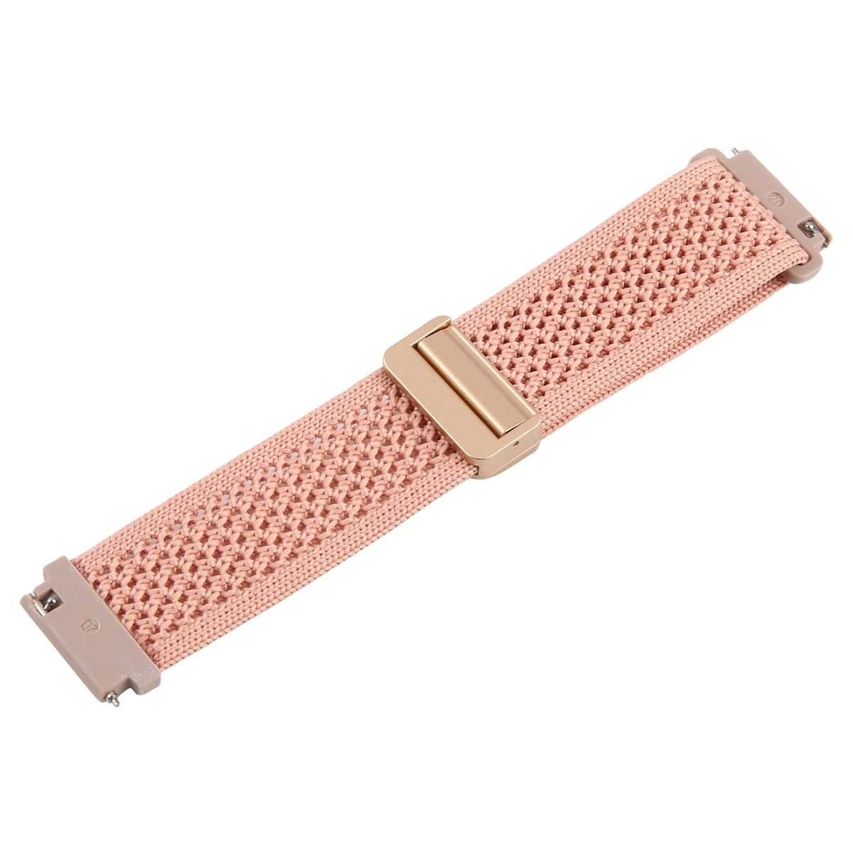 20mm Magnetic Buckle Breathable Knitted Nylon Watch Band(Dull Pink)