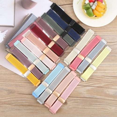 22mm Magnetic Buckle Breathable Knitted Nylon Watch Band(Starlight)
