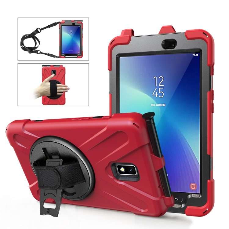For Samsung Galaxy Tab Active 2 8.0 T390/T395/T397 Shockproof Colorful Silicone + PC Pro ... (Red)
