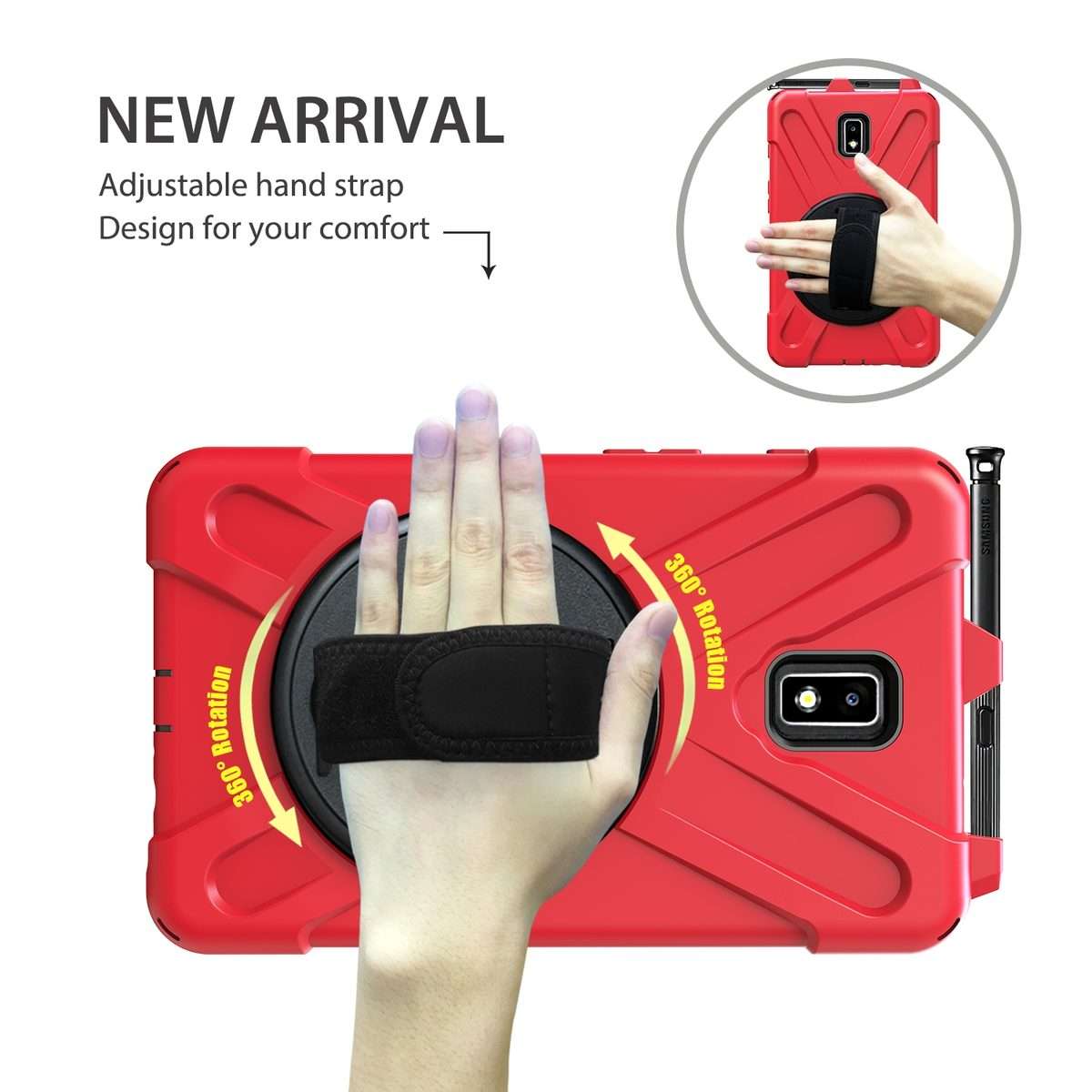 For Samsung Galaxy Tab Active 2 8.0 T390/T395/T397 Shockproof Colorful Silicone + PC Pro ... (Red)