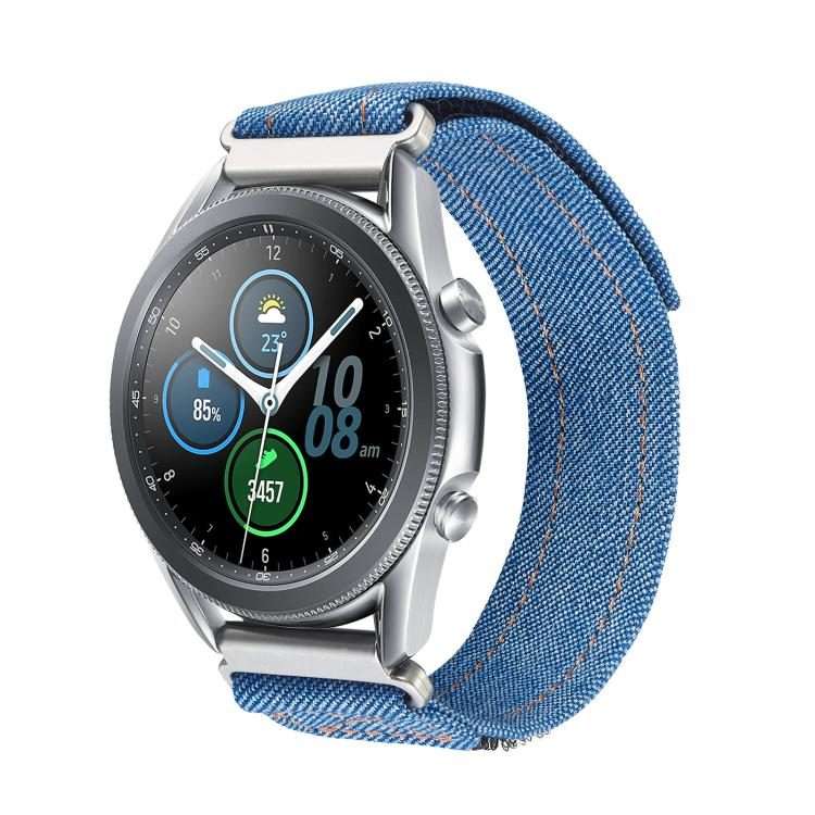 Kalebol 18mm Universal Nylon Loop Fastener Denim Watch Band(Royal Blue)