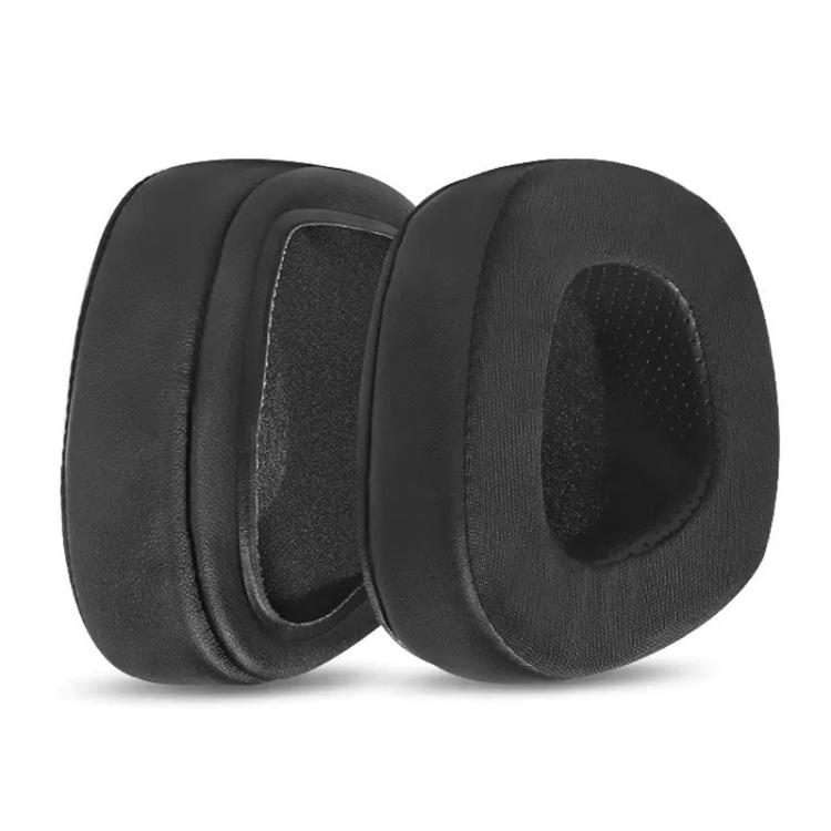 1 Pair Protein Leather and Ice Silk Cloth Cotton Replacement Earpads For Corsair VOID ... (Black)