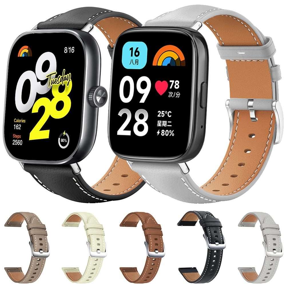 For Xiaomi Band 9 Pro / Redmi Watch 6 / 5 xDfind Flat Head Black Shark Fine Grain Leath ... (Grey)
