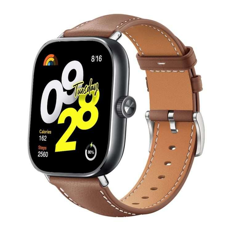 For Xiaomi Band 9 Pro / Redmi Watch 6 / 5 xDfind Flat Head Black Shark Fine Grain Lea ... (Coffee)