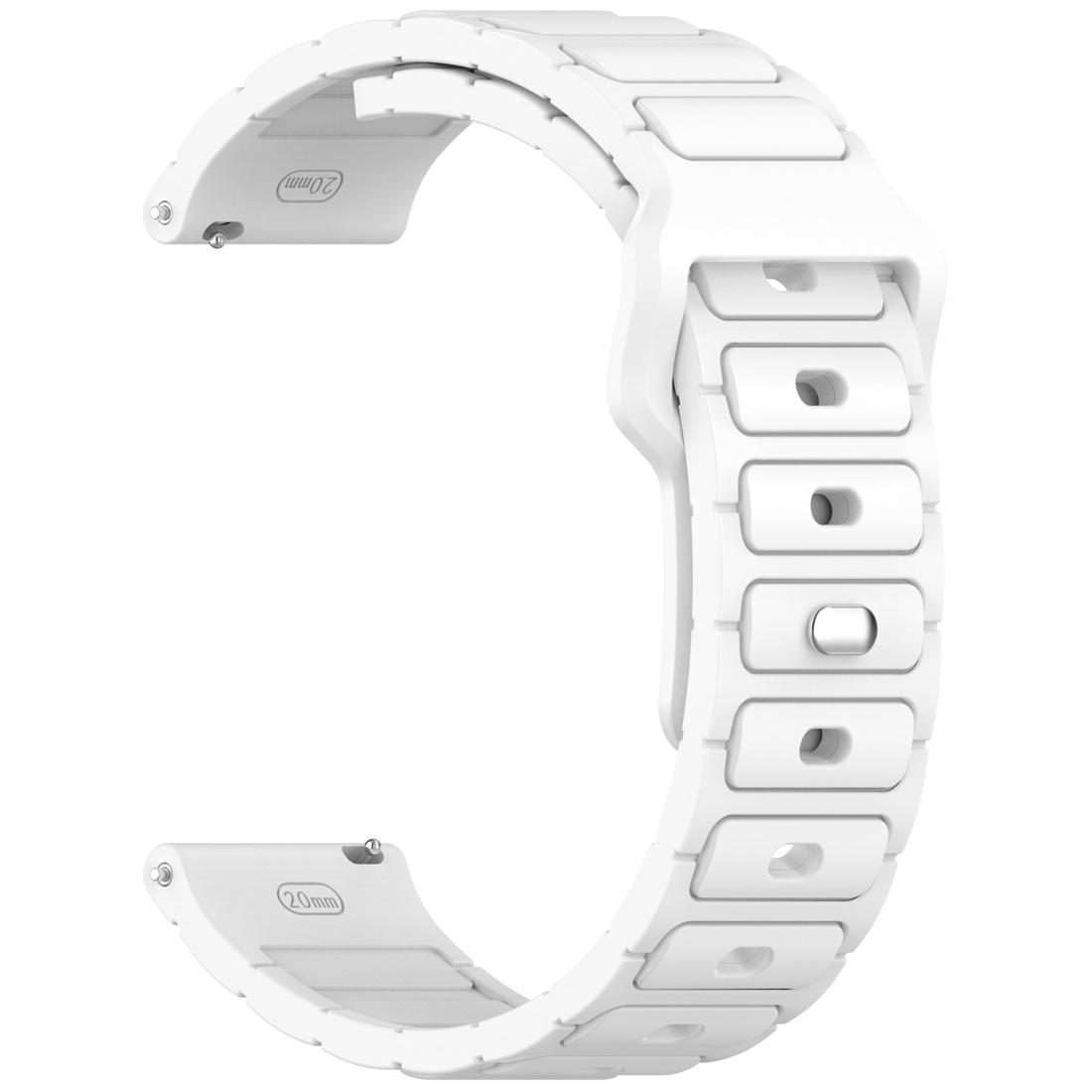 18mm I-Shaped Solid Color Silicone Watch Band(White)