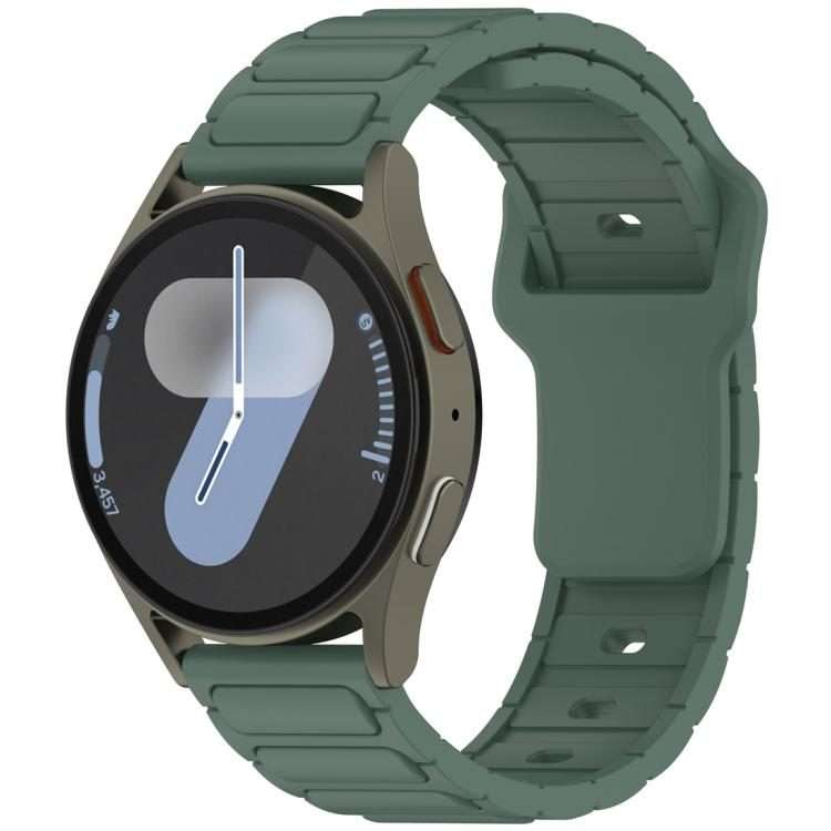 18mm I-Shaped Solid Color Silicone Watch Band(Green)