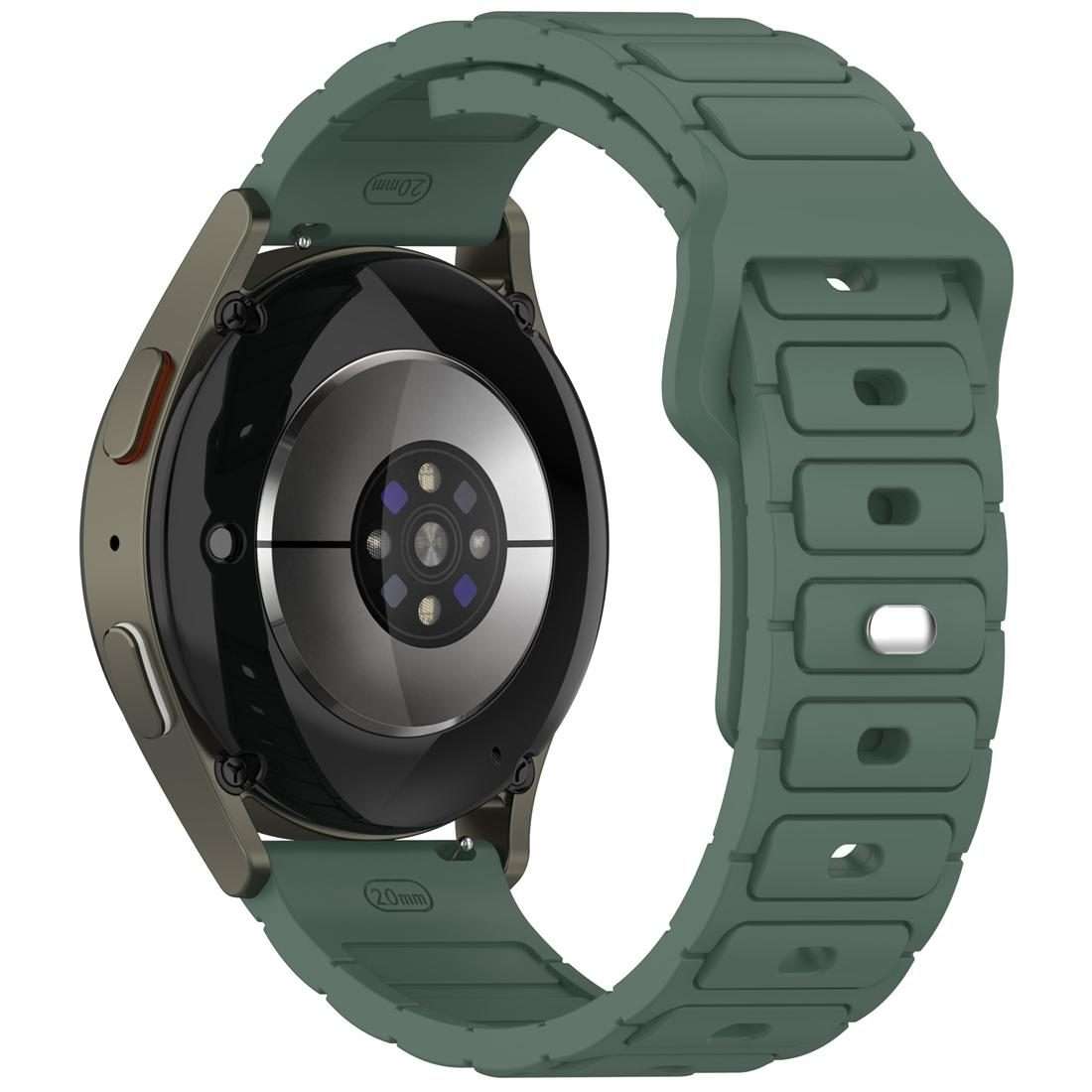 18mm I-Shaped Solid Color Silicone Watch Band(Green)