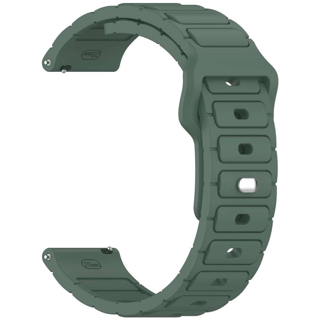 18mm I-Shaped Solid Color Silicone Watch Band(Green)
