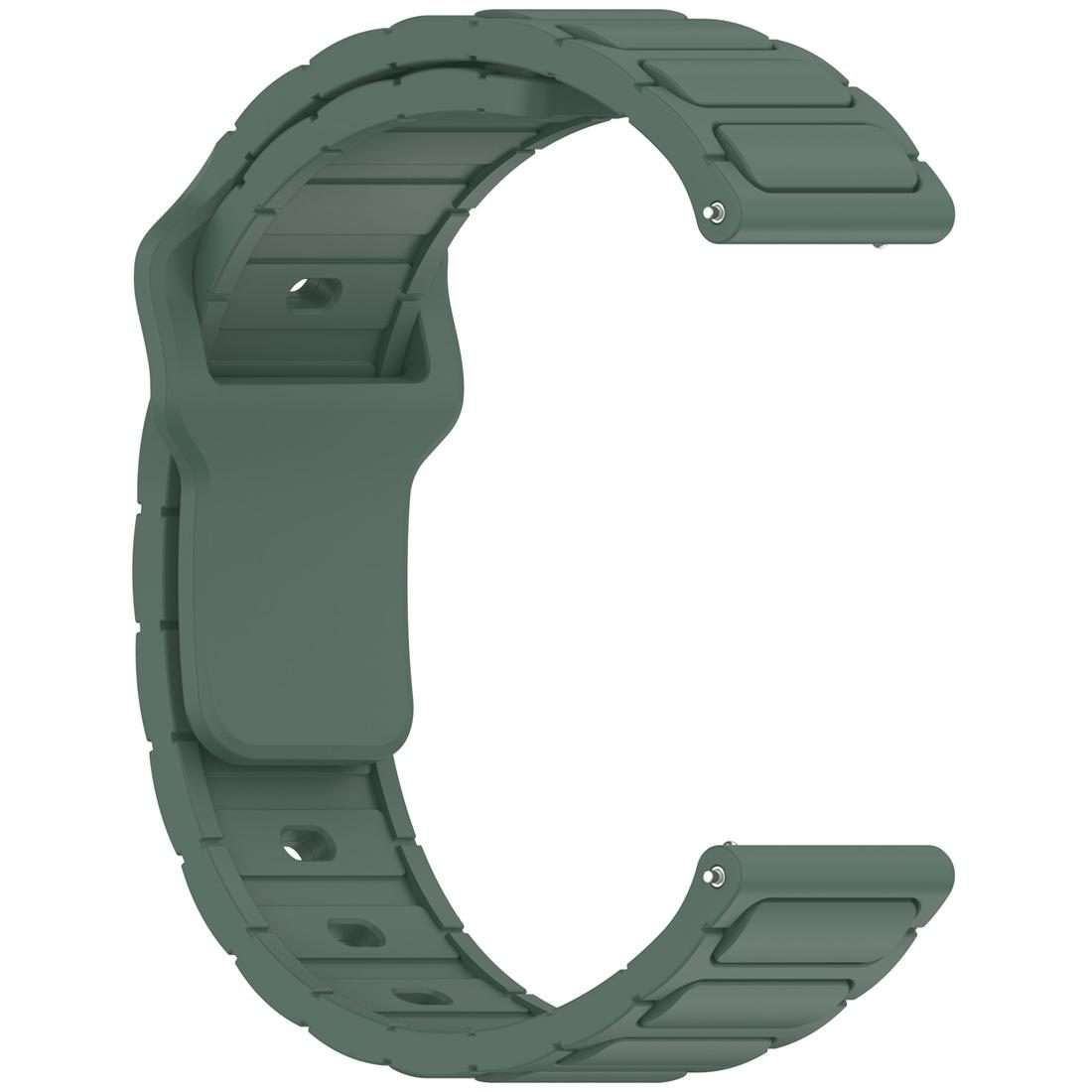 18mm I-Shaped Solid Color Silicone Watch Band(Green)