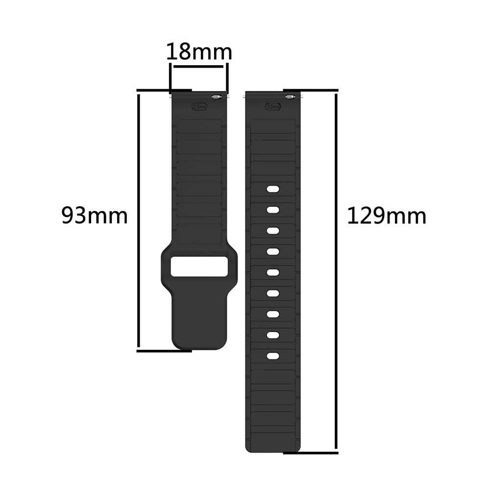 18mm I-Shaped Solid Color Silicone Watch Band(Green)