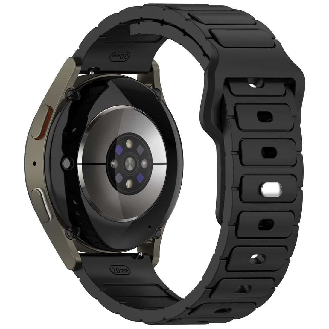 18mm I-Shaped Solid Color Silicone Watch Band(Black)