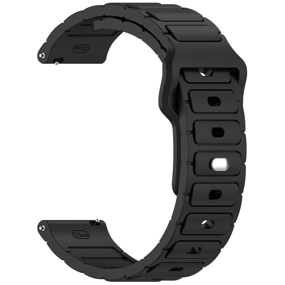 18mm I-Shaped Solid Color Silicone Watch Band(Black)