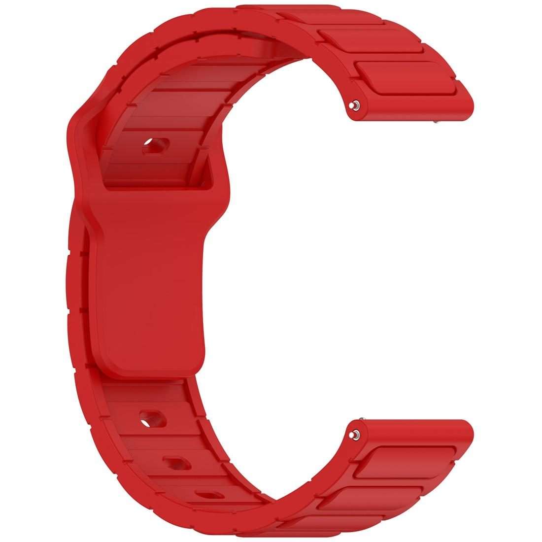 18mm I-Shaped Solid Color Silicone Watch Band(Red)