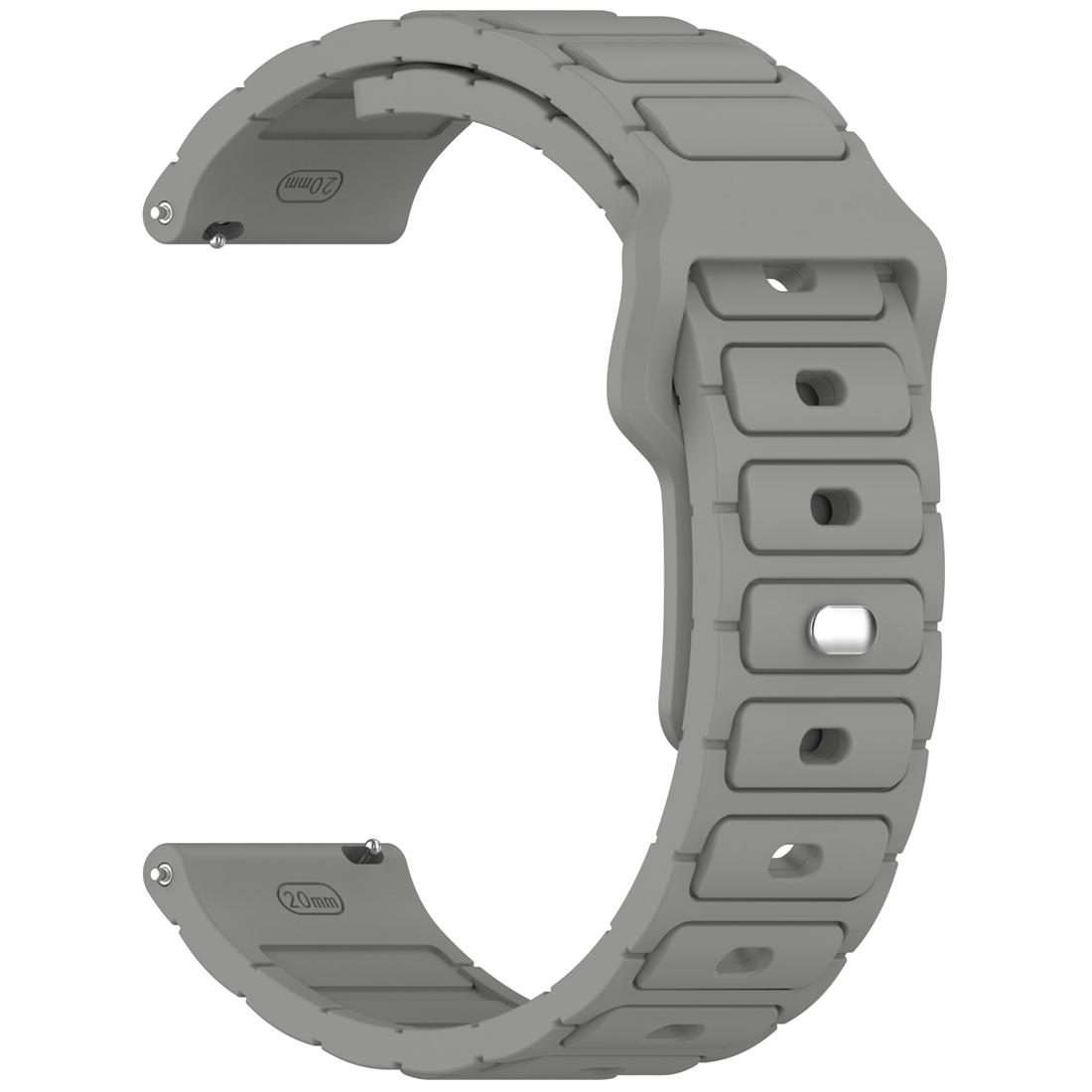 18mm I-Shaped Solid Color Silicone Watch Band(Grey)