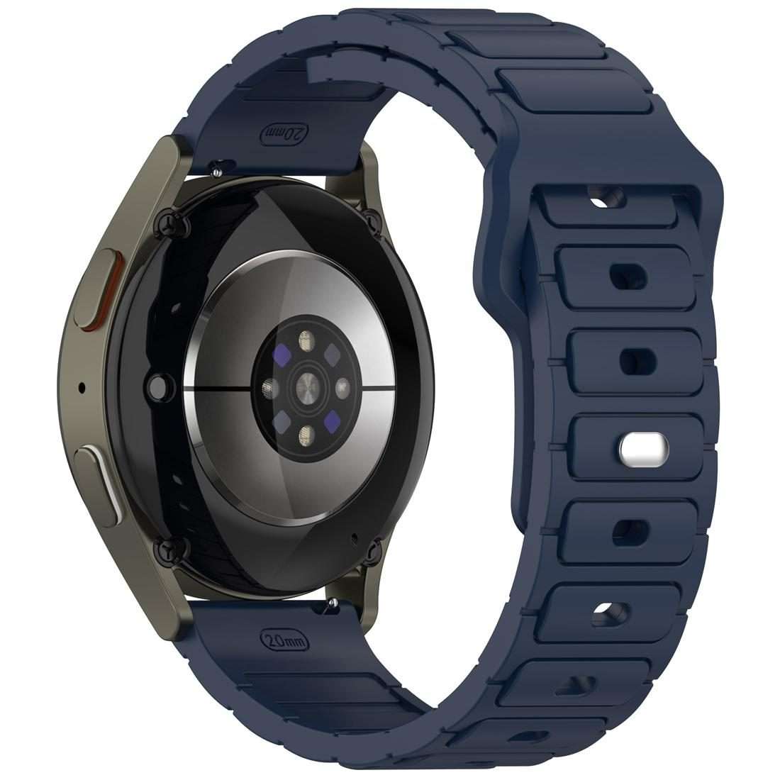 18mm I-Shaped Solid Color Silicone Watch Band(Midnight Blue)