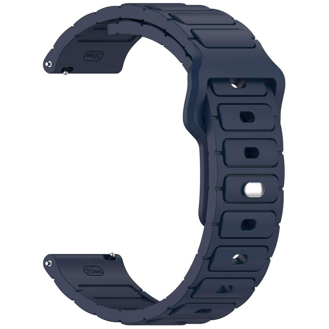 18mm I-Shaped Solid Color Silicone Watch Band(Midnight Blue)