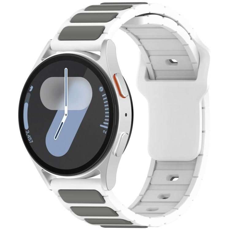 18mm I-Shaped Dual Color Silicone Watch Band(White Grey)