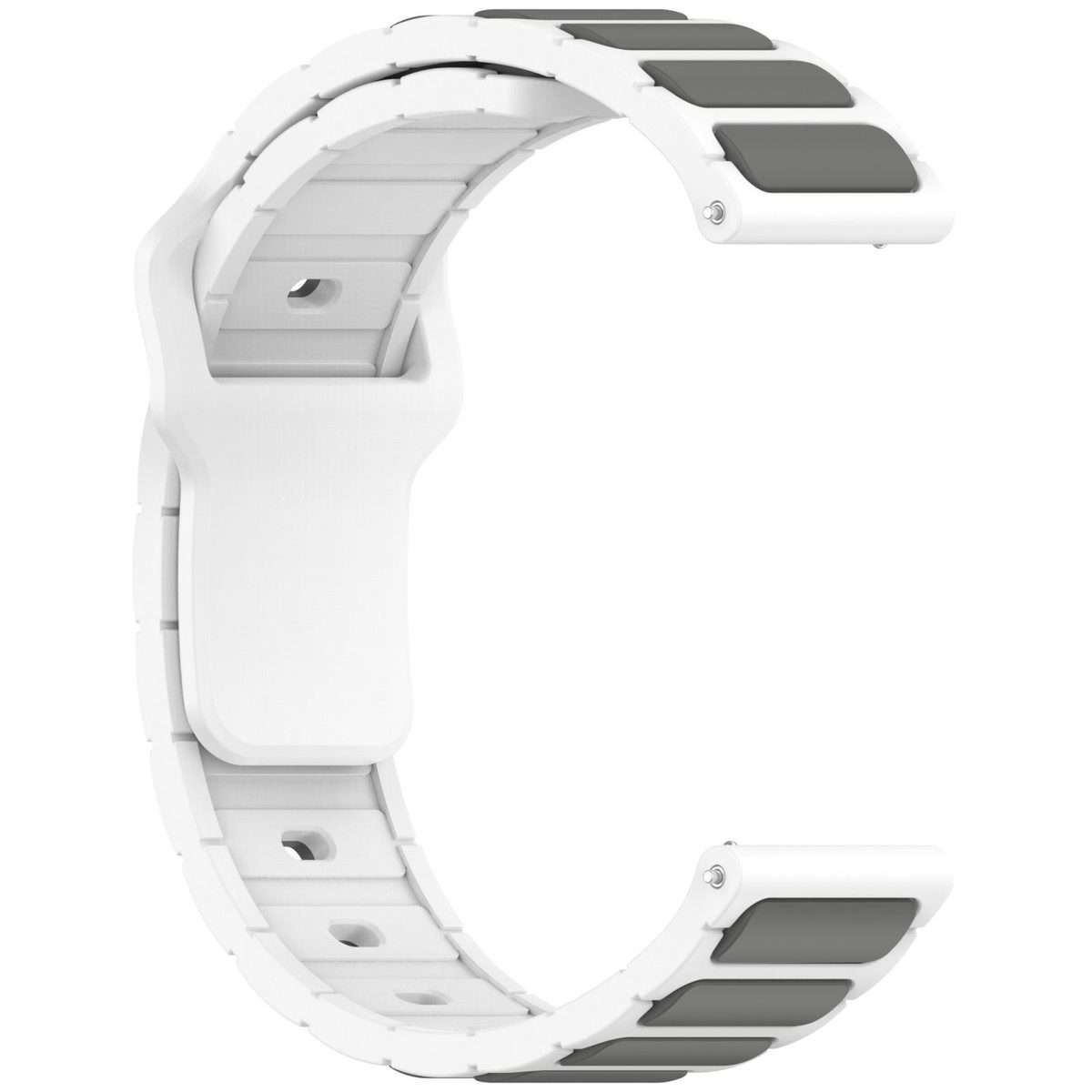 18mm I-Shaped Dual Color Silicone Watch Band(White Grey)