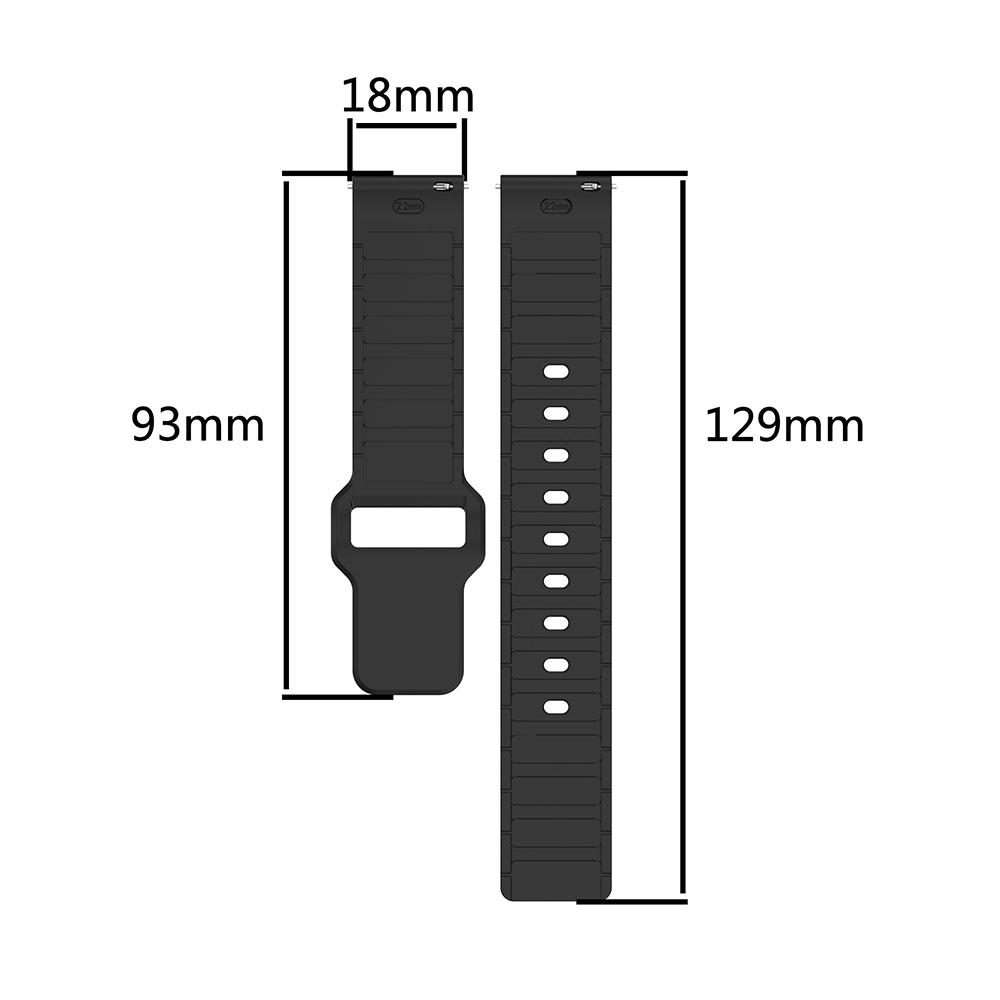 18mm I-Shaped Dual Color Silicone Watch Band(White Grey)