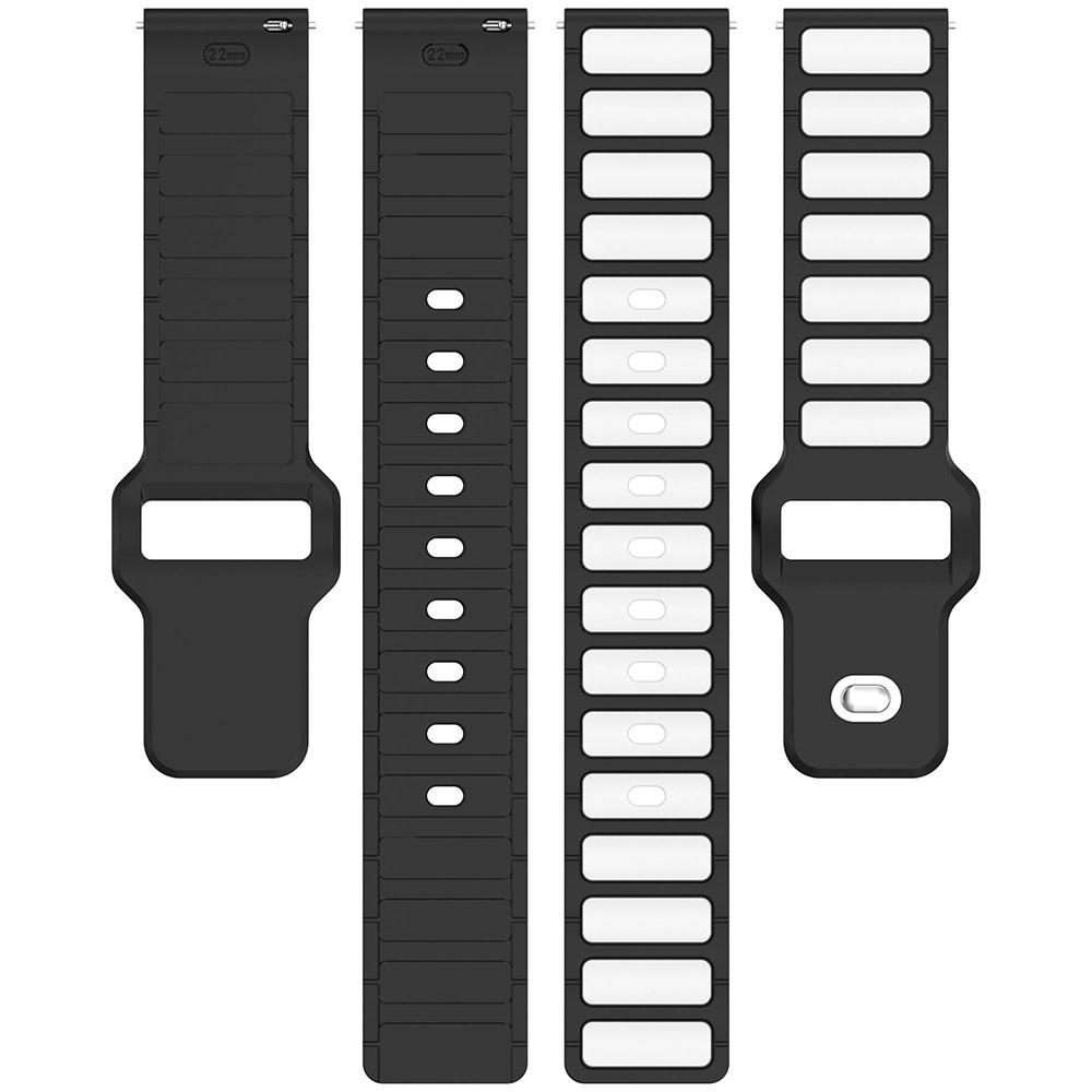 18mm I-Shaped Dual Color Silicone Watch Band(White Grey)