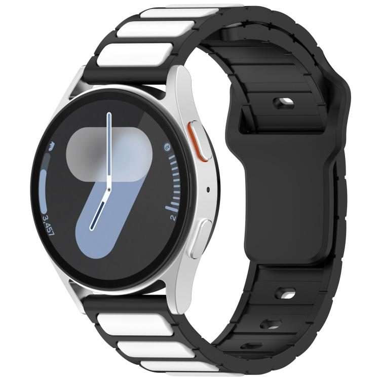 18mm I-Shaped Dual Color Silicone Watch Band(Black White)
