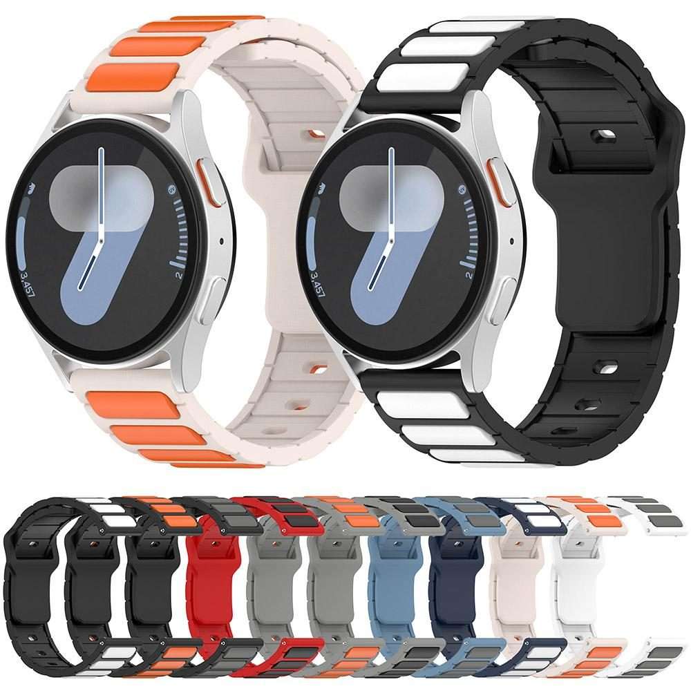 18mm I-Shaped Dual Color Silicone Watch Band(Black White)