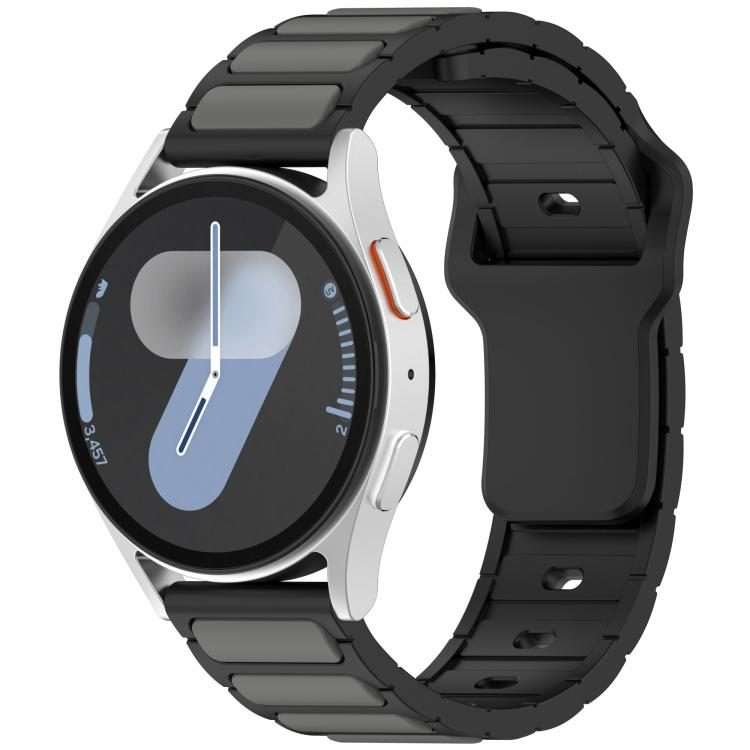 18mm I-Shaped Dual Color Silicone Watch Band(Black Grey)