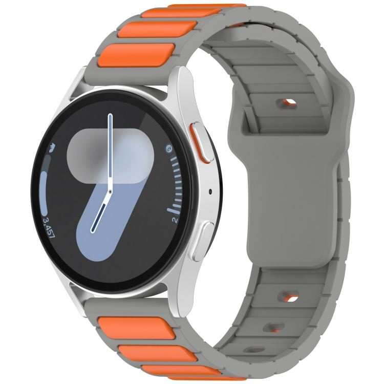 18mm I-Shaped Dual Color Silicone Watch Band(Grey Orange)