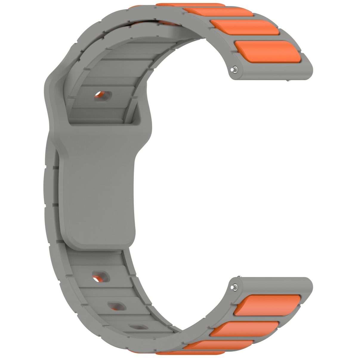 18mm I-Shaped Dual Color Silicone Watch Band(Grey Orange)