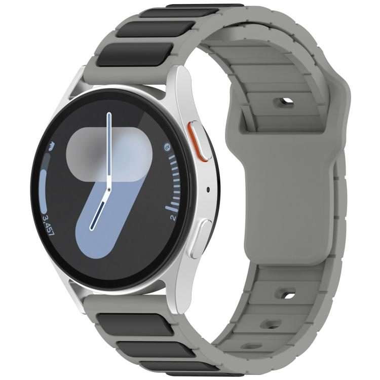 18mm I-Shaped Dual Color Silicone Watch Band(Grey Black)