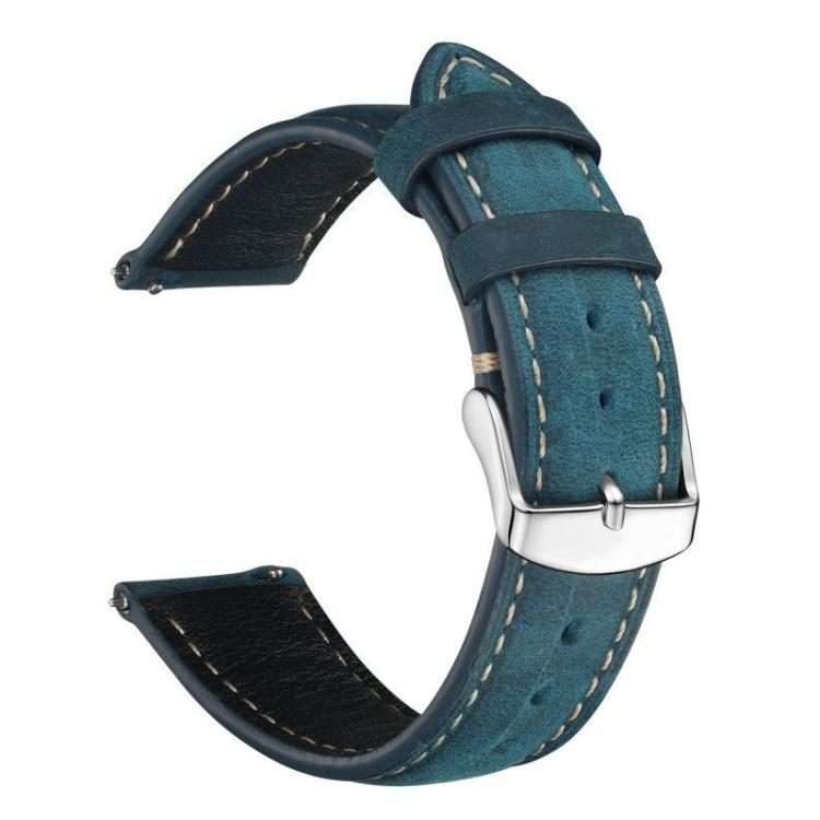 22mm xDfind Retro Crazy Horse Texture Leather Watch Band(Blue)